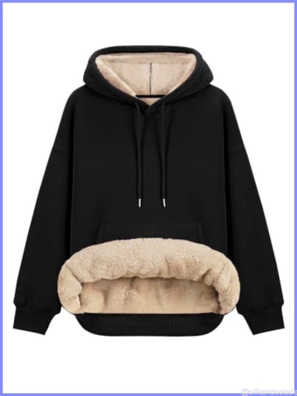 Fleece Sherpa Lined Hoodie Loose Warm Winter Pullover Women